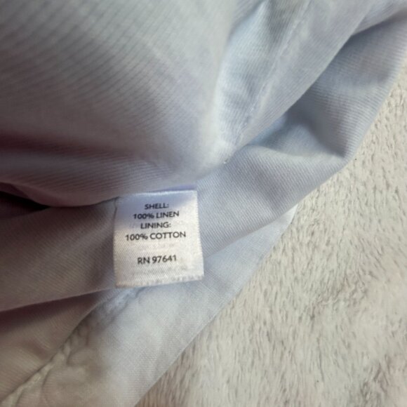 J. Jill Womens Long Sleeve Linen Popover Shirt Blouse Medium Light Blue Casual - Picture 4 of 10